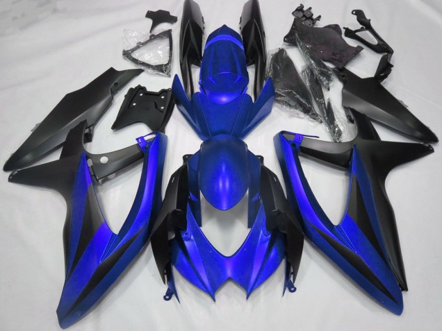 Suzuki GSXR 600 / GSXR 750 Motorrad Verkleidung 2008-2010 - Blau Matt Schwarz
