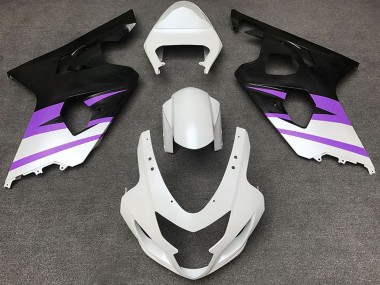 Suzuki GSXR 600 / GSXR 750 Motorrad Verkleidung 2004-2005 - Weiss Lila Matt Schwarz