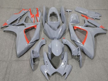Suzuki GSXR 600 / GSXR 750 Motorrad Verkleidung 2006-2007 - Nardo Grau und Rotmen