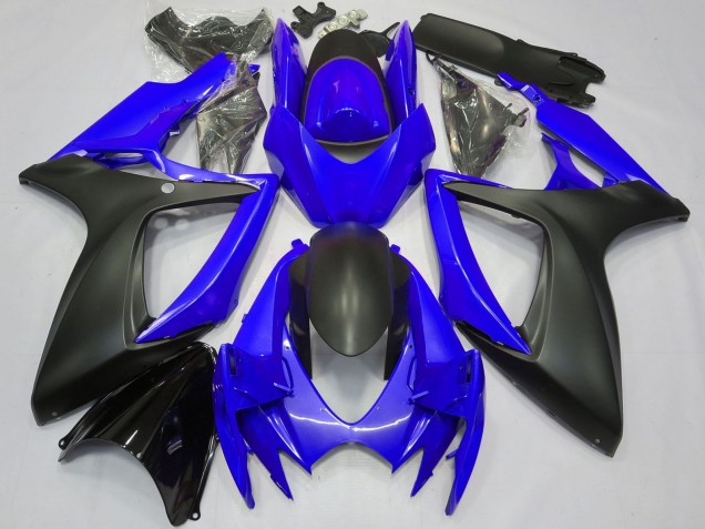 Suzuki GSXR 600 / GSXR 750 Motorrad Verkleidung 2006-2007 - Blau Matt Schwarz