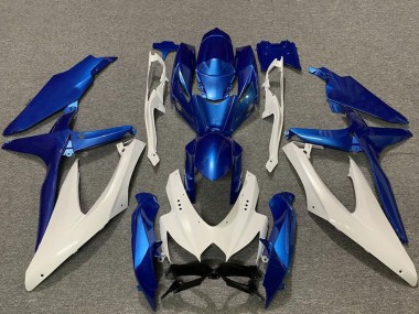 Suzuki GSXR 600 / GSXR 750 Motorrad Verkleidung 2008-2010 - Weiss Blau
