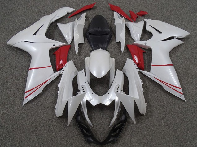 Suzuki GSXR 600 / GSXR 750 Motorrad Verkleidung 2011-2024 - Perl Weiss und Rot