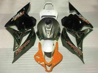 Weiß Orange Glänzendes Schwarz 2009-2012 Honda CBR600RR Motorrad Verkleidung