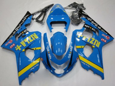 Suzuki GSXR 600 / GSXR 750 Motorrad Verkleidung 2004-2005 - Blau Gold Schwarz Rizla