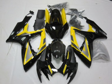 Suzuki GSXR 600 / GSXR 750 Motorrad Verkleidung 2006-2007 - Gelb Silber Glanzendes Schwarz