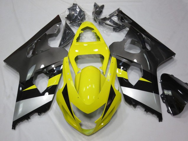 Suzuki GSXR 600 / GSXR 750 Motorrad Verkleidung 2004-2005 - Gelb Silber Grau Schwarz