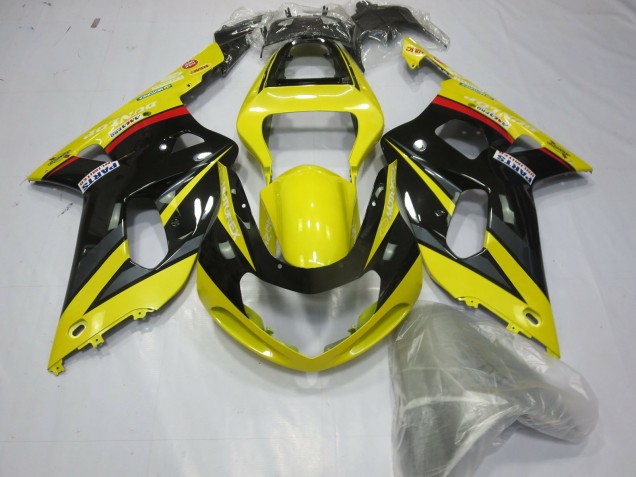 Suzuki GSXR 600 / GSXR 750 Motorrad Verkleidung 2001-2003 - Gelb Grau Glanzendes Schwarz