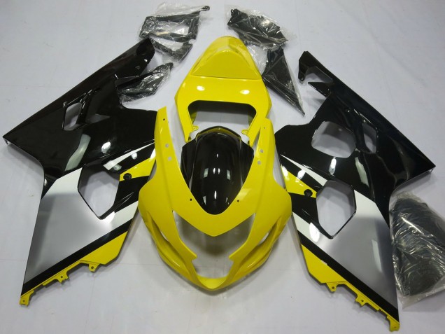 Suzuki GSXR 600 / GSXR 750 Motorrad Verkleidung 2004-2005 - Gelb Silber Schwarz OEM Stil