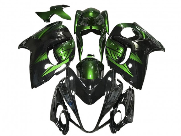 Suzuki GSXR 1300 Motorrad Verkleidung 2008-2020 - Glanzendes Schwarz und Dunkel Grun
