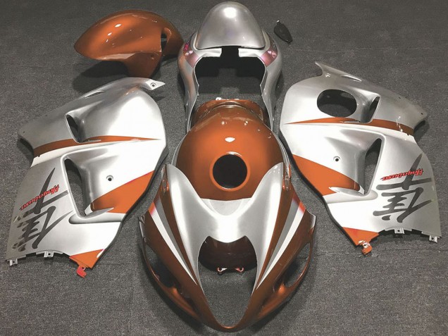 Suzuki GSXR 1300 Motorrad Verkleidung 1996-2007 - Glanzendes Orange und Silber