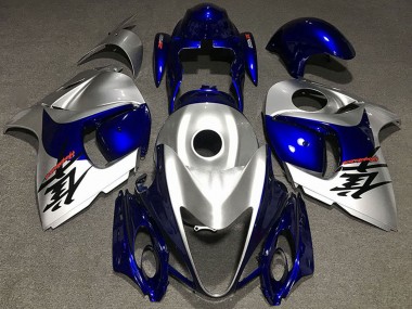 Suzuki GSXR 1300 Motorrad Verkleidung 2008-2020 - Glanzendes Silber und Blau