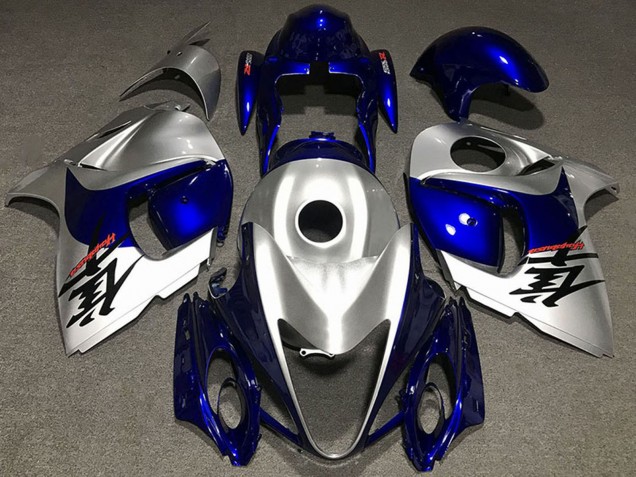 Suzuki GSXR 1300 Motorrad Verkleidung 2008-2020 - Glanzendes Silber und Blau