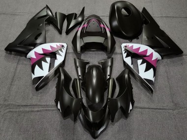 Kawasaki ZX10R Motorrad Verkleidung 2004-2005 - Matt Schwarz und Rosa Hai