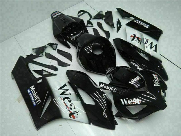 Glänzendes Schwarz Weiß West Mobil Michelin 2004-2005 Honda CBR1000RR Motorrad Verkleidung