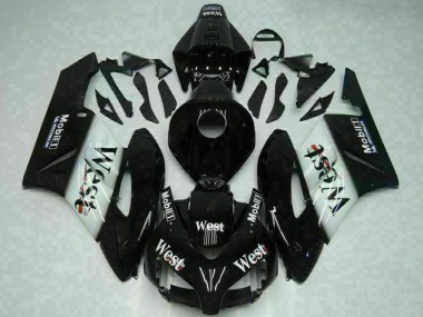 Glänzendes Schwarz Weiß West Mobil Michelin 2004-2005 Honda CBR1000RR Motorrad Verkleidung