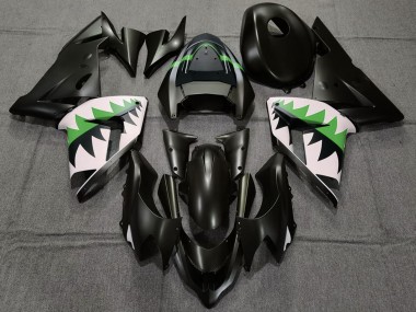 Kawasaki ZX10R Motorrad Verkleidung 2004-2005 - Matt Schwarz und Grun
