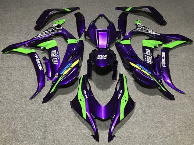 Kawasaki ZX10R Motorrad Verkleidung 2016-2020 - Lila Grun Weiss Trick Star EVA Rennen