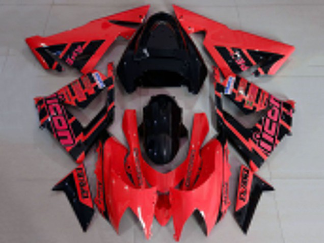 Kawasaki ZX10R Motorrad Verkleidung 2004-2005 - Rot und Schwarz Logo