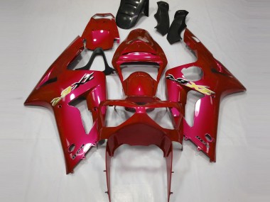 Kawasaki ZX6R Motorrad Verkleidung 2003-2004 - Rot