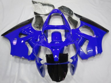 Kawasaki ZX6R Motorrad Verkleidung 2000-2002 - Blau Glanzendes Schwarz