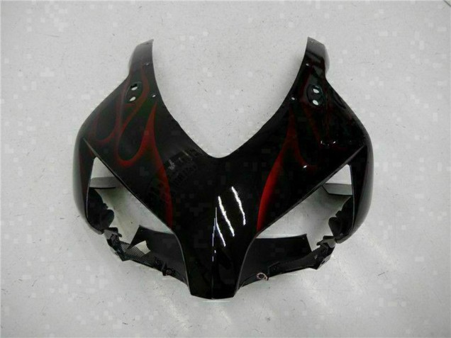 Glänzendes Schwarz Rot Flamme 2004-2005 Honda CBR1000RR Motorrad Verkleidung