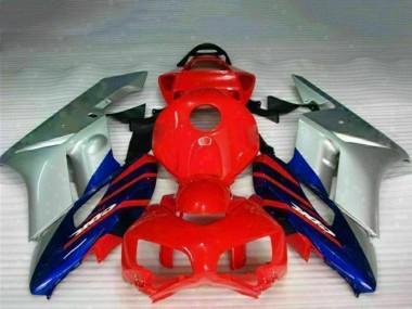 Silber Rot Blau Schwarz Streifen 2004-2005 Honda CBR1000RR Motorrad Verkleidung