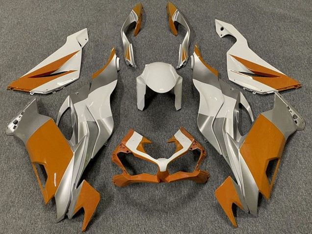 Kawasaki ZX6R Motorrad Verkleidung 2019-2022 - Weiss Silber Orange