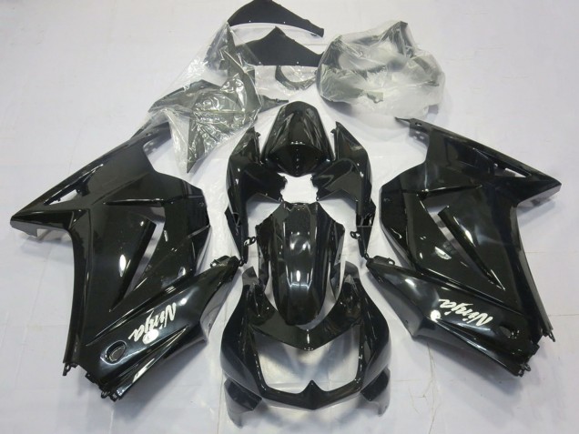 Kawasaki Ninja 250 Motorrad Verkleidung 2008-2012 - Glanzendes Schwarz Weiss Ninja