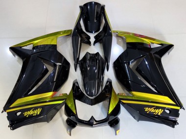 Kawasaki Ninja 250 Motorrad Verkleidung 2008-2012 - Glanzendes Schwarz Gelb