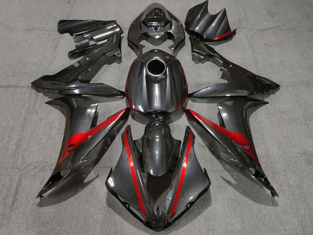 Yamaha R1 Motorrad Verkleidung 2004-2006 - Carbonfaser Stil Rot