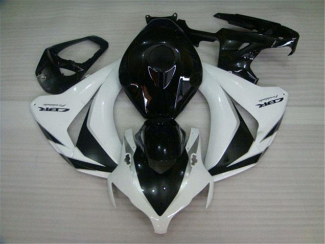 Weiß Glänzendes Schwarz 2008-2011 Honda CBR1000RR Motorrad Verkleidungen Kit