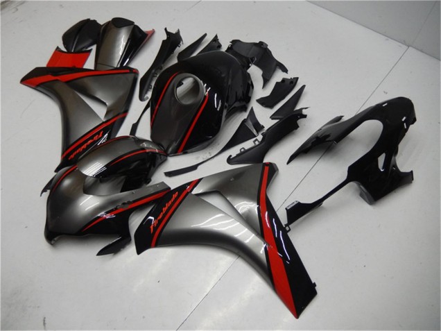 Grau Rot Glänzendes Schwarz 2008-2011 Honda CBR1000RR Motorrad Verkleidung