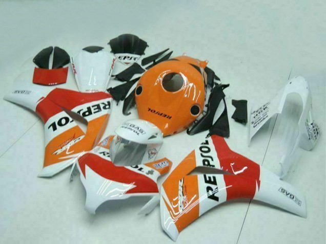 Orange Weiß Rot Schwarz Repsol 2008-2011 Honda CBR1000RR Motorrad Verkleidung