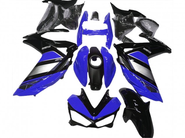 Yamaha R3 Motorrad Verkleidung 2015-2018 - Blau Silber Glanzendes Schwarz Yamalube