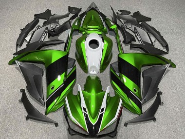 Yamaha R3 Motorrad Verkleidung 2015-2018 - Grun Weiss Glanzendes Schwarz