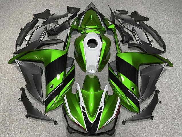 Yamaha R3 Motorrad Verkleidung 2015-2018 - Grun Weiss Glanzendes Schwarz