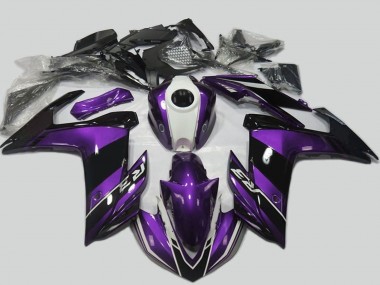 Yamaha R3 Motorrad Verkleidung 2015-2018 - Lila Weiss Glanzendes Schwarz
