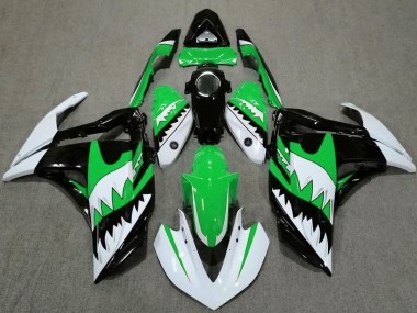 Yamaha R3 Motorrad Verkleidung 2015-2018 - Weiss Grun Schwarz Hai