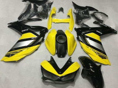 Yamaha R3 Motorrad Verkleidung 2015-2018 - Gelb Silber Glanzendes Schwarz
