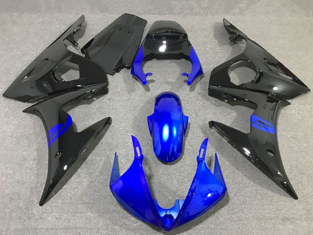 Blau Glänzendes Schwarz 2003-2004 Yamaha R6 Motorrad Verkleidung