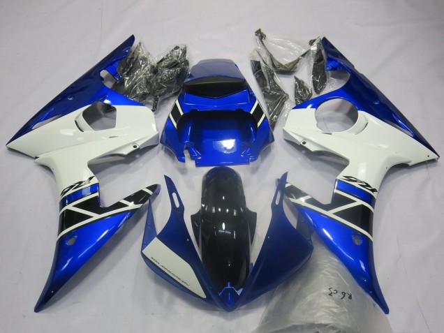 Blau Weiß Glänzendes Schwarz OEM Stil 2003-2004 Yamaha R6 Motorrad Verkleidung