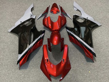 Yamaha R6 Motorrad Verkleidung 2017-2023 - Grau Rot Glanzendes Schwarz