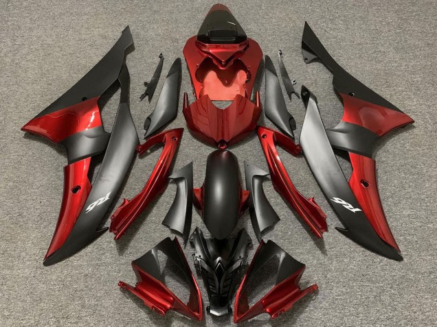 Yamaha R6 Motorrad Verkleidung 2008-2016 - Rot Matt Schwarz