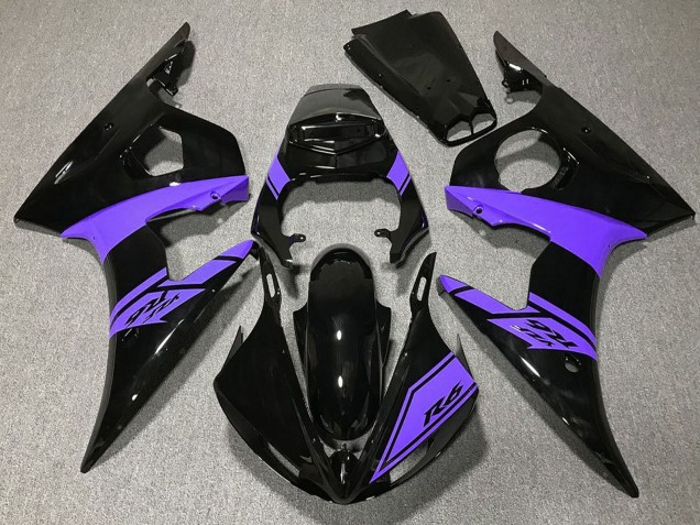 Glänzendes Schwarz Lila 2003-2004 Yamaha R6 Motorrad Verkleidung