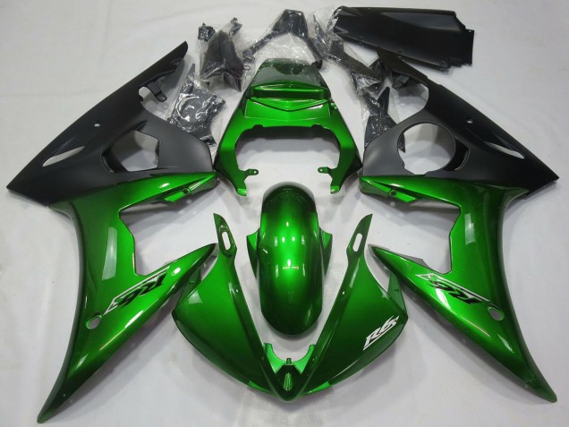 Yamaha R6 Motorrad Verkleidung 2005 - Dunkel Grun Matt Schwarz