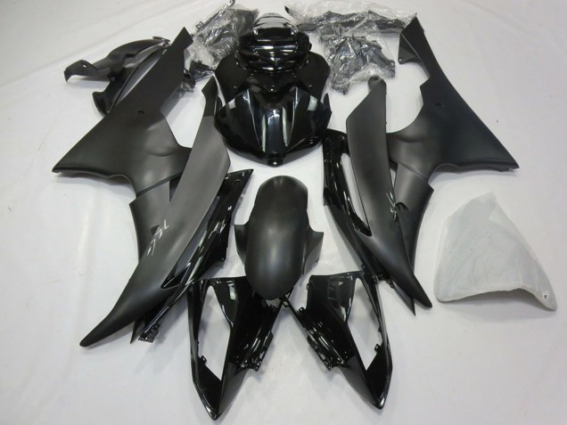Yamaha R6 Motorrad Verkleidung 2008-2016 - Glanzendes Schwarz Matt Schwarz