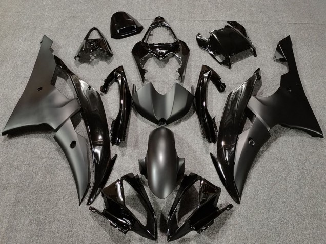 Yamaha R6 Motorrad Verkleidung 2008-2016 - Glanzendes Schwarz Matt Schwarz