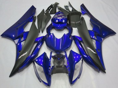Yamaha R6 Motorrad Verkleidung 2006-2007 - Blau Matt Schwarz