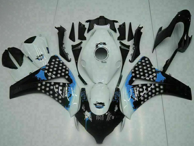 Weiß Blau Glänzendes Schwarz 2008-2011 Honda CBR1000RR Motorrad Verkleidung