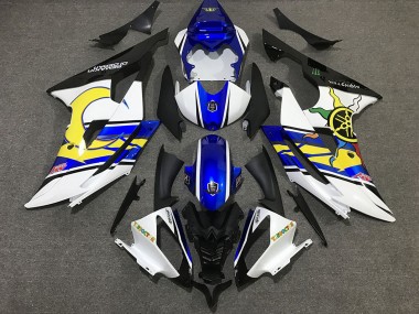 Yamaha R6 Motorrad Verkleidung 2008-2016 - Weiss Blau Schwarz Gelb